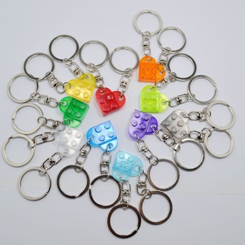 Jewelry Gifts Key Buckle Building Block Keychains Heart Pendant Key ...