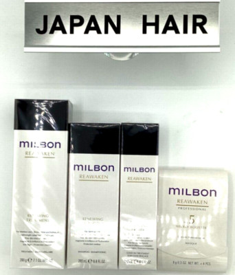 MILBON REAWAKEN RENEWING Shampoo Treatment 200ml/g  booster outbath PRIMER