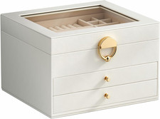 Cloud White 3-Layer Jewelry Box Organizer