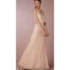 NWT Adrianna Papell x BHLDN BROOKLYN sz 8 Champagne Prom Formal Bridesmaid MOB
