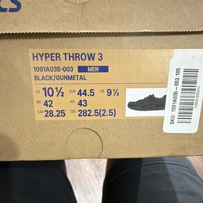 ASICS Hyper Throw 3 Black/Gunmetal Athletic Sneaker Mesh 1091A035-003