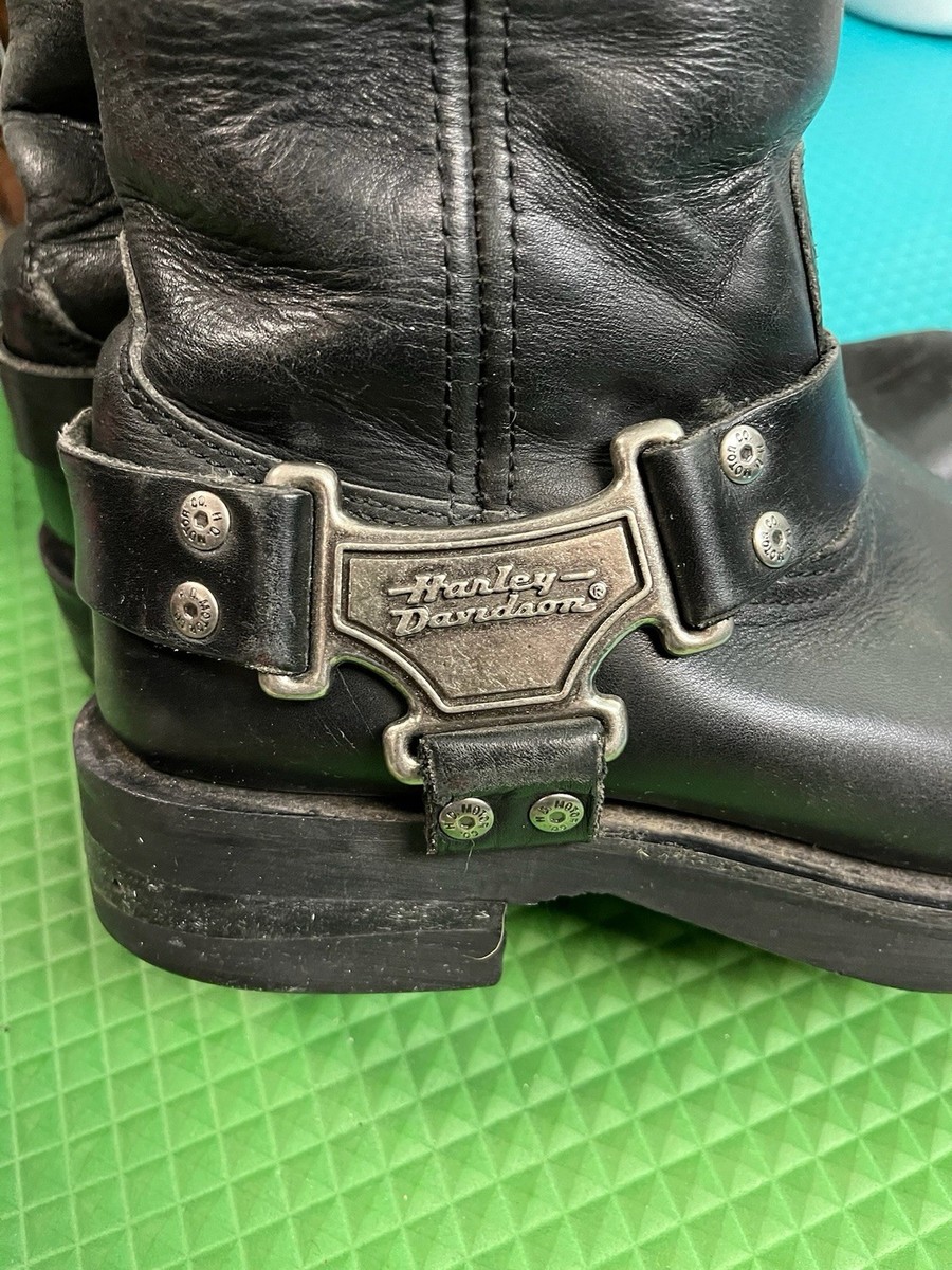 Harley-Davidson Mega Harness Motorcycle BOOTS Black Leather 91345