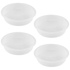 4 Pcs Plastic Bird Water Bowl Bird Feeder Replacement Tray Round Bird Feeder ...