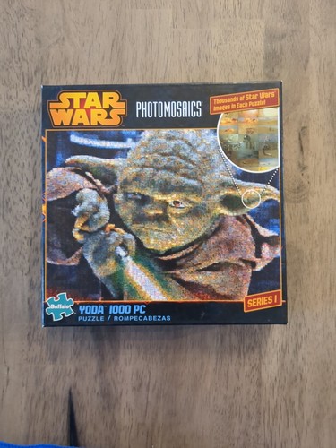Star Wars 1000 Piece Buffalo Photomosaic Yoda Light Saber Puzzle SERIES 1 - Picture 1 of 5