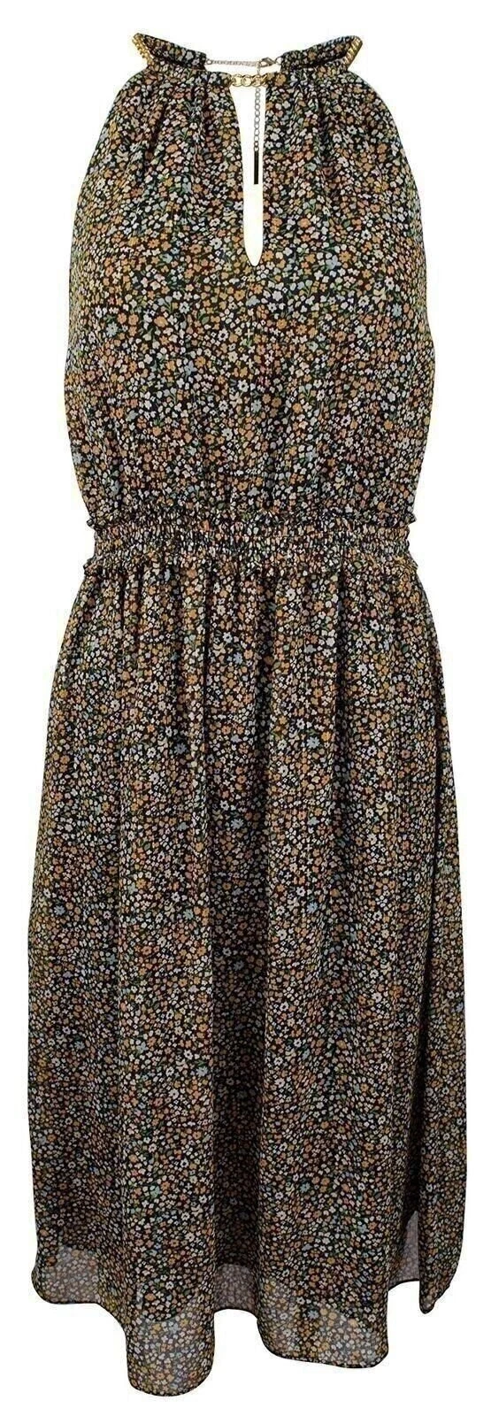 Abito donna Michael Kors floreale con scollo a catena e cambio