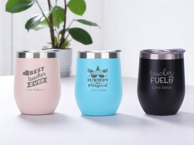 Personalisierte gravierte Lehrer Geschenk Designs 12 Unzen Thermo Reise Tasse heiß kalt