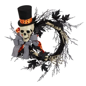 26 in. Dapper Skeleton Wreath