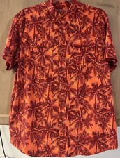 ARIAT Tek Men's Large Venttek Classic Fit Short Sleeve Shirt Orange Floral