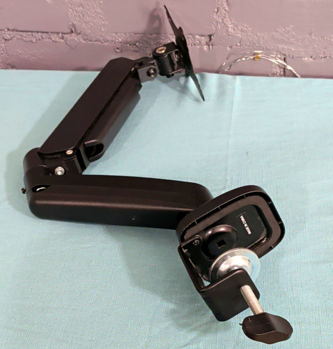 Black Single Monitor Desk Clamp Mount Arm Tilt Rotate VESA 75x75 100x100