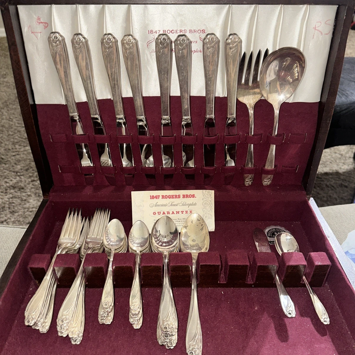 Rogers Bros Flatware-Set Antique US Silver-Plated Flatware for