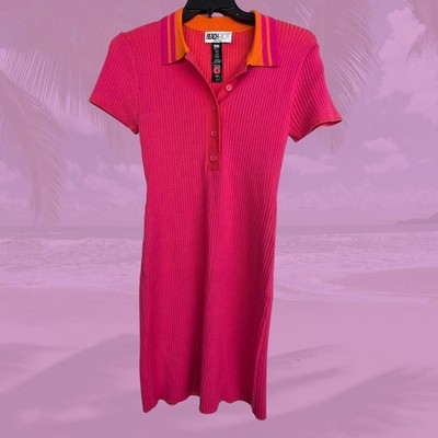 BEACH RIOT Ribbed Polo Mini Dress