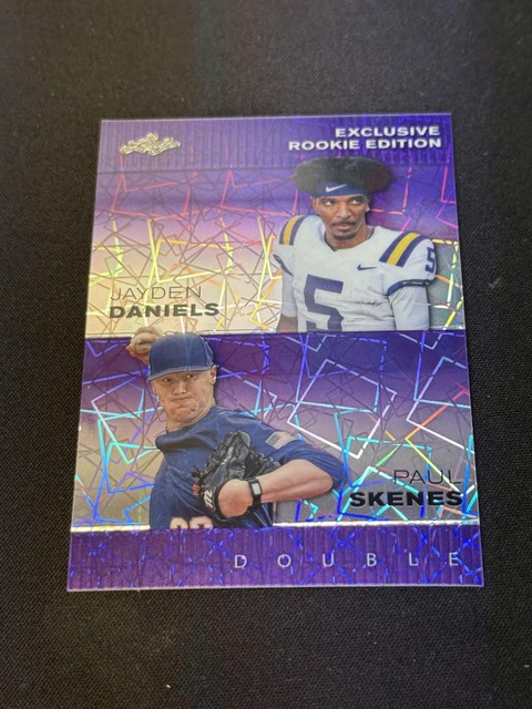 Paul Skenes Jayden Daniels 2024 LEAF Metal Duals Purple /15 RC LSU