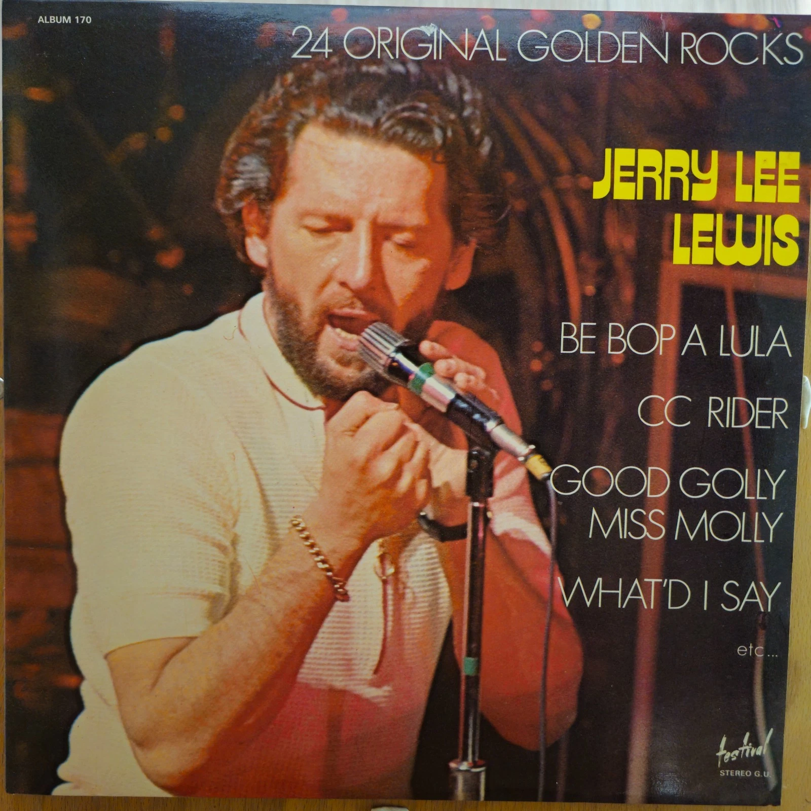 Jerry Lee Lewis 24 Original Golden Rocks Vinyle LP Festival Album 33t