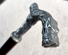  PRICE DROP  VINTAGE Antique, pewter finish dragon handle, Deluxe cane