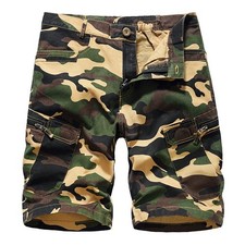 Mens Cargo Shorts Casual Cotton Combat Shorts with Multi Pockets