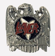 Slayer Belt Buckle Black White Silver Enamel Metal Belt Buckle