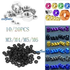 10/20pcs DIN934 M3-M6 Color 6061 Aluminum Alloy Metric Hex Hexagon Nut Anodized