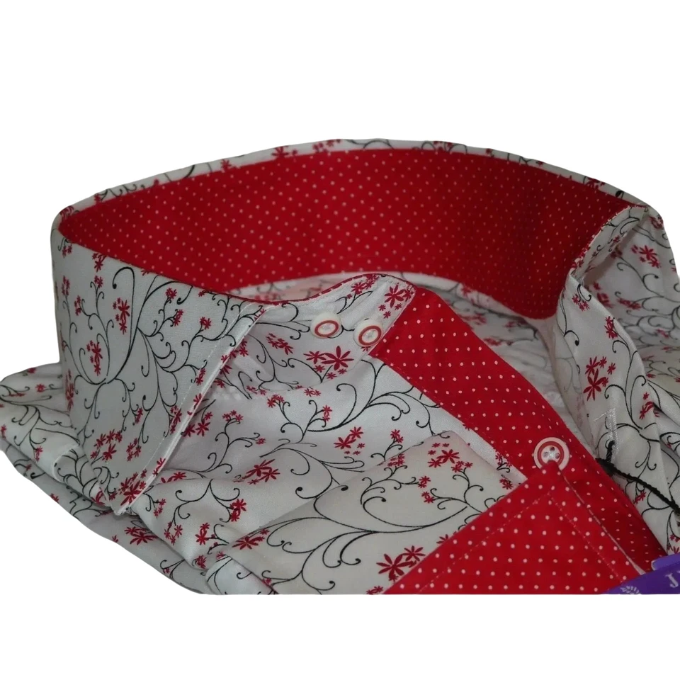 Men Shirt J.Valintin Turkey Usa All Egyptian Cotton Axxess Style 3325-01 Red - Image 3 of 4