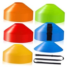 100 Pcs Soccer Cones with Strap Agility Disc Training Soccer Cones Drills