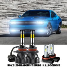 For Dodge Challenger 2015-2021 LED Headlight Bulbs Hi/Lo Beam+Fog Light Kit 4Pcs