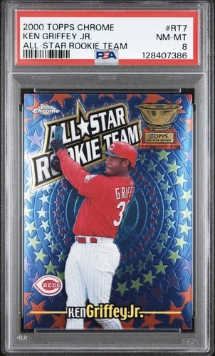 2000 TOPPS CHROME KEN GRIFFEY JR ALL-STAR  ROOKIE TEAM CARD #RT7 *PSA NM-MT 8!