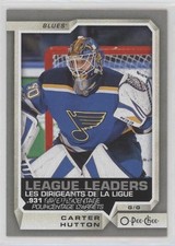 2018-19 O-Pee-Chee League Leaders Silver Carter Hutton #596 xp6