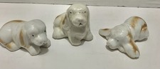 Basset Hound Trinket 3 Little Figurine Vintage.Ceramic Porcelain Bone China Dog