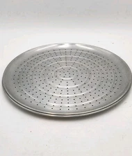 Two Vintage 15.75 inch ECKO BAKE WARE Aluminum Pizza Pan perforated holes
