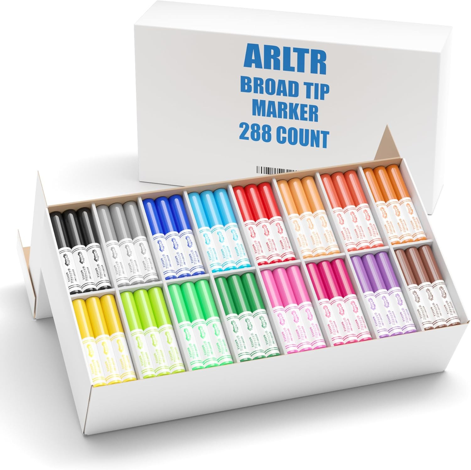 Bulk, Bulk Pack Of 288 In 16 Vibrant Colors, Broad Line Markers