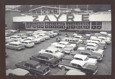 REAL PHOTO ZAYRE DEPARTMENT STORE OLD CARS ADVERTISING POSTCARD COPY