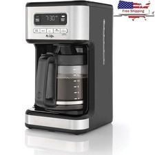 Programmable Coffee Maker 14 Cup Auto Pause Strong Brew Reusable Filter Black
