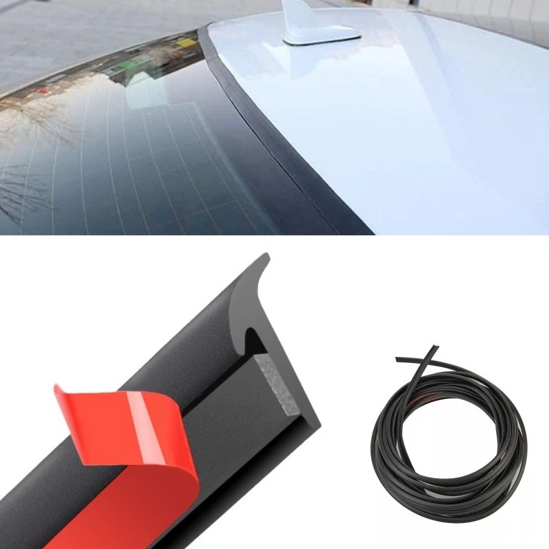 Faixa de vedação de porta de carro em forma de T 5M acabamento de moldagem capô borda do tronco tira meteorológica preta - Imagem 2 de 4