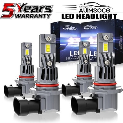 For Ford Explorer 2002-2005 4x LED Headlights Kit 9005+ 9006 High Low Beam Combo