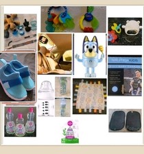  Lot Of 90  Baby Essentials, Carrier, Bottles, Pacifiers, Shoes, Combs,  More