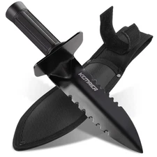 Metal Detector Shovel, Heavy Duty Double Serrated Edge Digger, Metal Detectin...