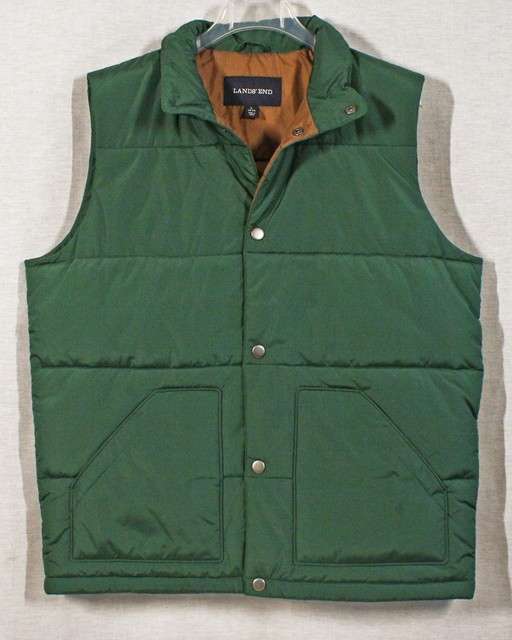 LANDS END MENS GREEN INSULATED PADDED VEST SIZE 4244 NEW eBay