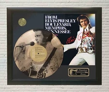 Elvis Presley Evlis Presley Boulevard Framed Laser Etched Picture LP Display