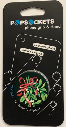PopSockets Christmas Mistletoe PopSocket Phone Holder.-image