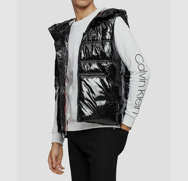 calvin klein black puffer vest
