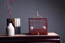 Exquisite Handmade Chinese Rose Rosewood Wood Bird cage Birdcage 333