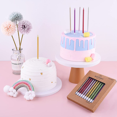 Gold Long Thin Metallic Birthday Candles, Cake Candles, Birthday Parties, Weddin - Picture 6 of 12
