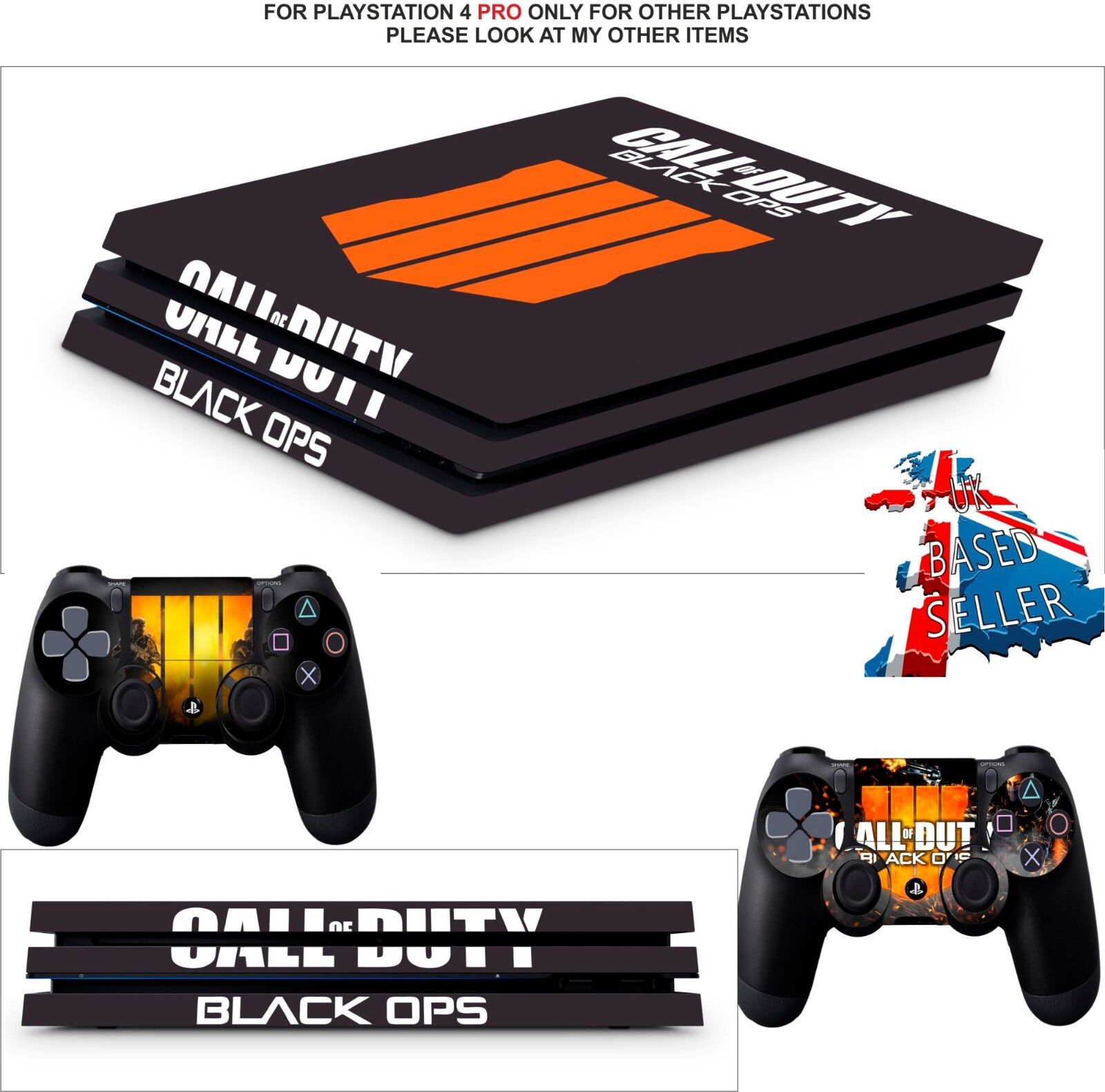 Skin Adesivo Playstation 4 PS4 Slim Call of Duty Black Ops 4