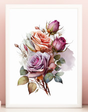 Roses Art Print, Floral Wall Art Decor, Botanical Wall Art, Nature Decor 40