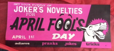 SS Adams Jokers novelties for April Fool's Laughing Donkey store display rare Vg