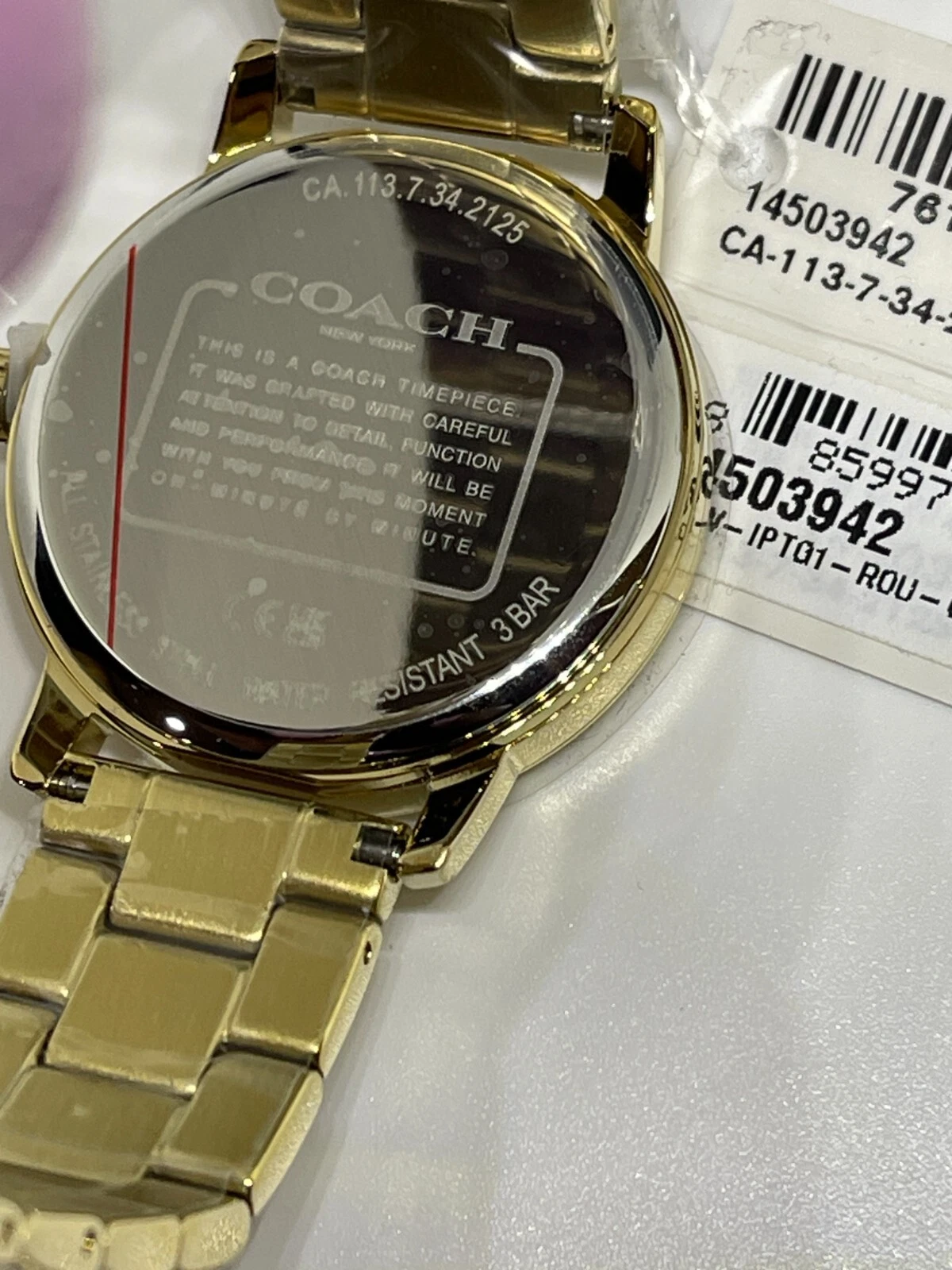 Orologio Coach Grand da donna in oro 36 mm prezzo al pubblico consigliato $ 195