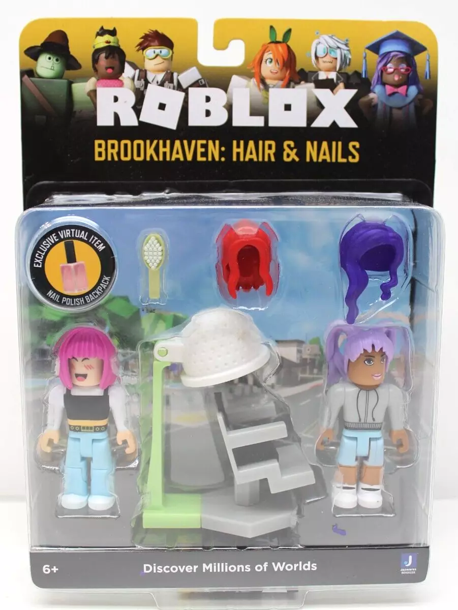 ROBLOX Action Figure BROOKHAVEN HAIR & NAILS Polish Playset Virtual Item  Code