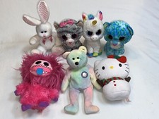 Ty Beanie Baby Plush Doll 7 LOT Kiki Pixy Leona Bear Zeezee Hello Kitty Gardenia