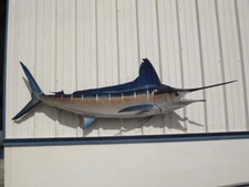 116" Striped Marlin Two Sided Fish Mount Replica - Quick Production