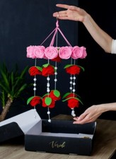 Magical Baby Handmade Floral Felt Crib Mobile with Arm Holder for Girls. mobile