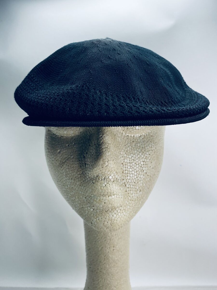 Vintage Kangol Hat Black Tropic 502 Flat Cap Ventair Cabbie Vintage Kangol Hat Black Tropic 502 Flat Cap Ventair Cabbie